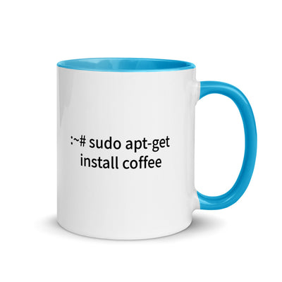 sudo apt-get install coffee - Mug with Color Inside