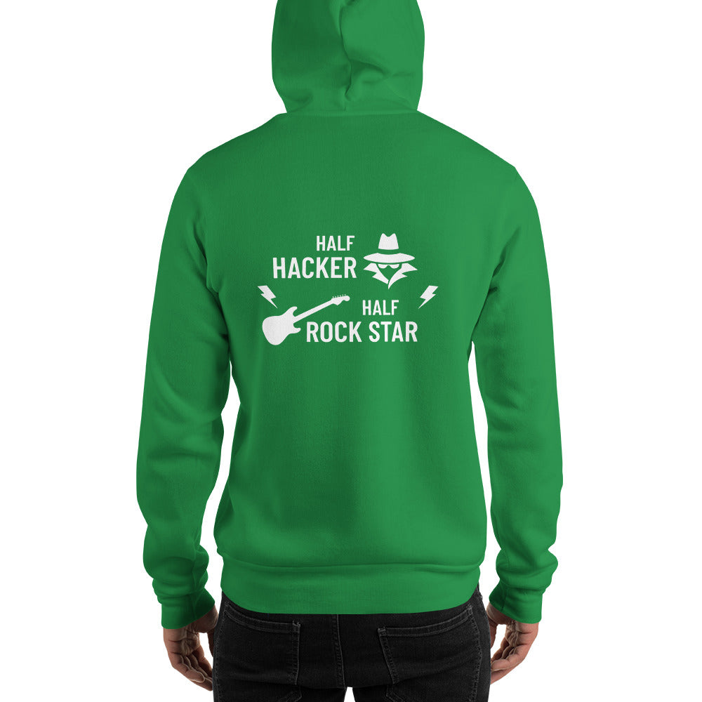 Half Hacker Half Rock Star - Unisex Hoodie (white text)