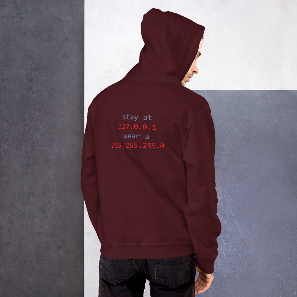 stay at at home, wear a mask v1 - Unisex Hoodie (with back design)