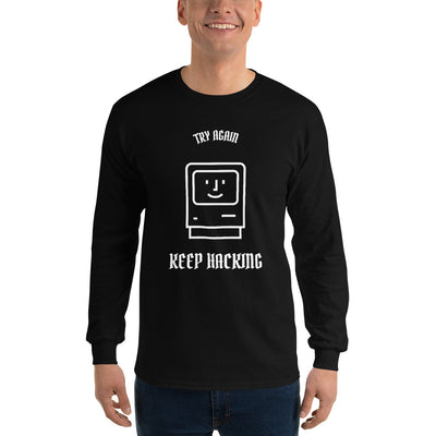 Keep hacking -  Long Sleeve T-Shirt (white text)