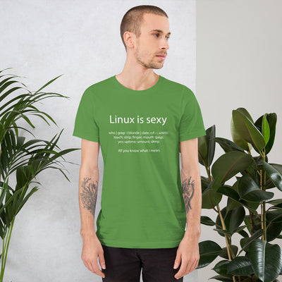 Linux is sexy - Short-Sleeve Unisex T-Shirt (White text)