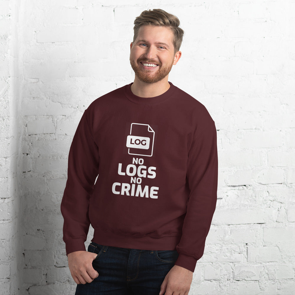 No logs no crime - Unisex Sweatshirt (white text)