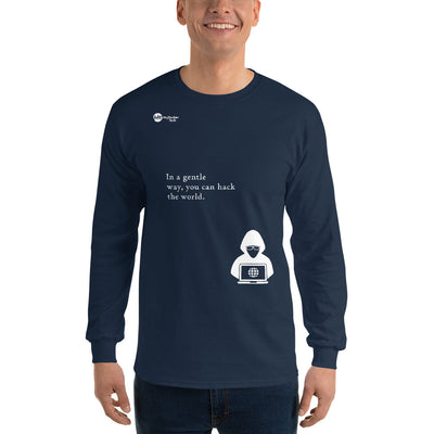 You can hack the world - Long Sleeve T-Shirt (white text)