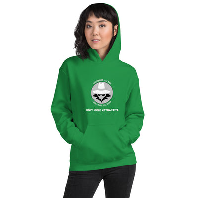 Like other hackers only more attractive - Unisex Hoodie (white text)