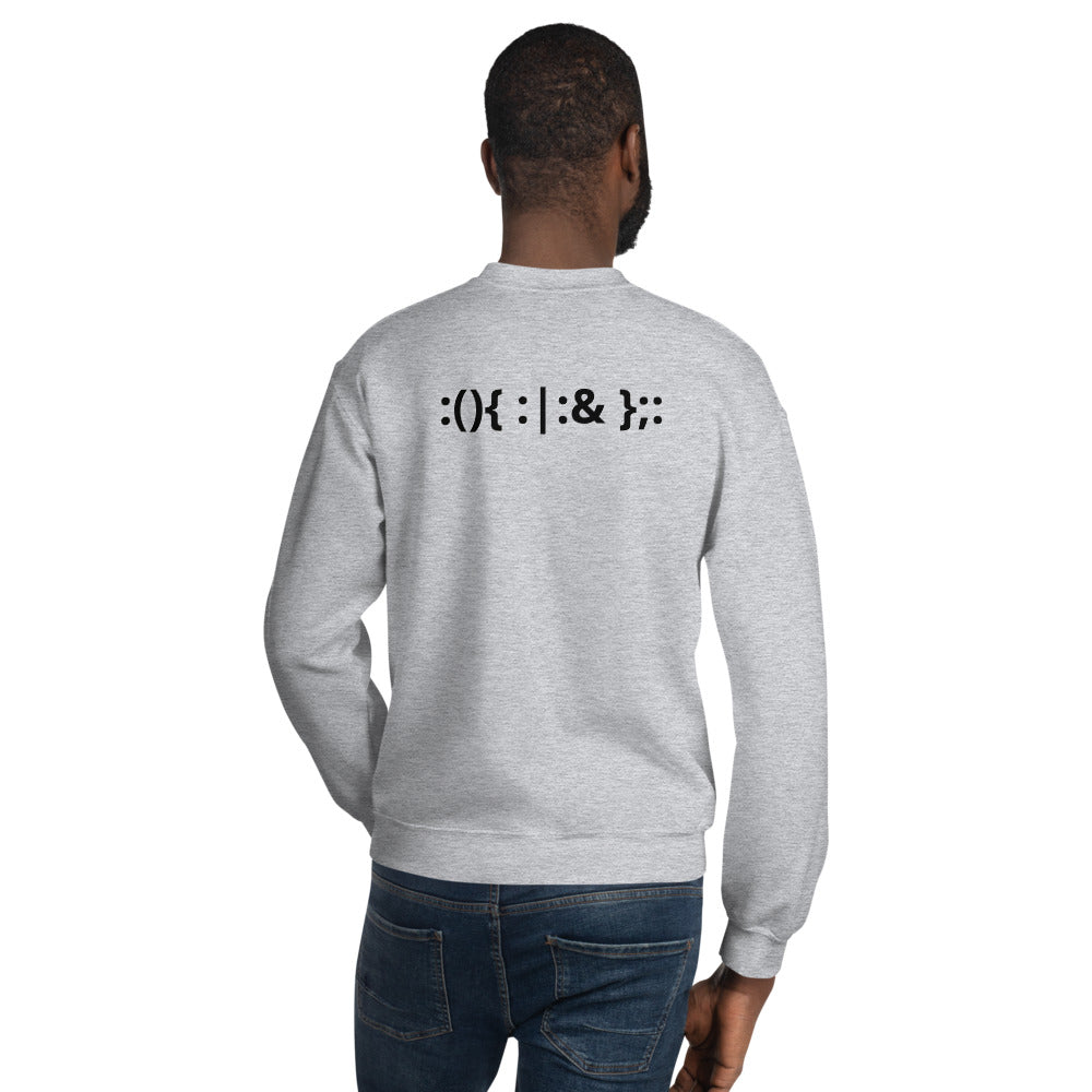 Linux Hackers - Bash Fork Bomb - Black Text - Sweatshirt