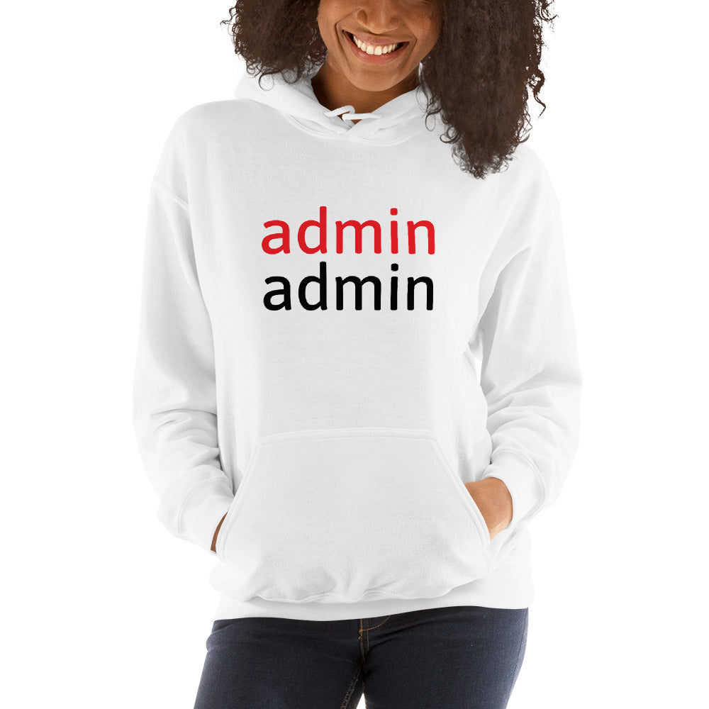 admin admin - Hooded Sweatshirt (black text)