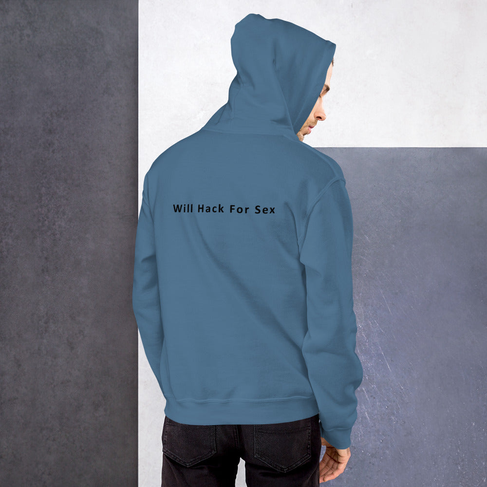 Will hack for sex - Unisex Hoodie (black text)
