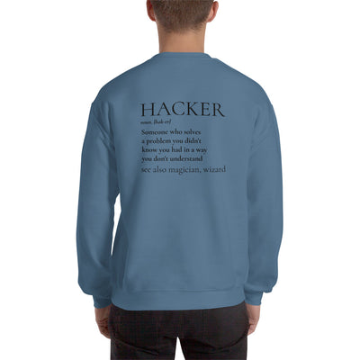 HACKER noun. [hak-er] - Unisex Sweatshirt (black text)