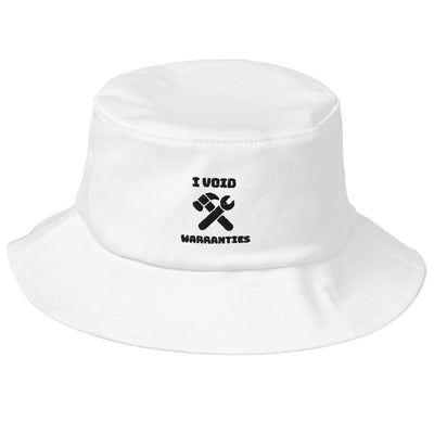 I void warranties - Old School Bucket Hat (black text)