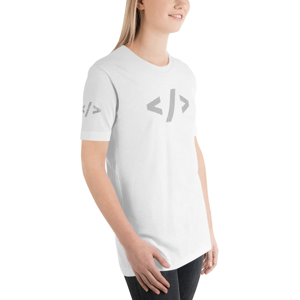 Culture of code in ASCII characters - Short-Sleeve Unisex T-Shirt (black text)