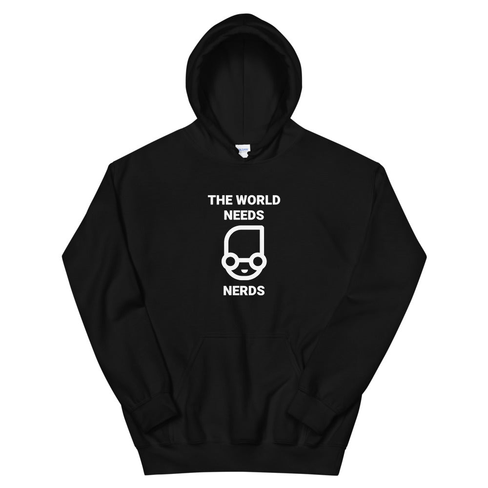 The world needs nerds  - Unisex Hoodie (white text)