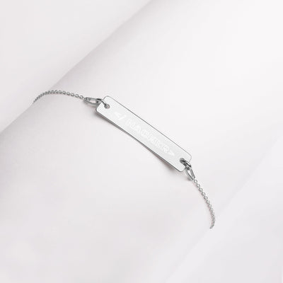 Hacker - Engraved Silver Bar Chain Bracelet ( outlined)