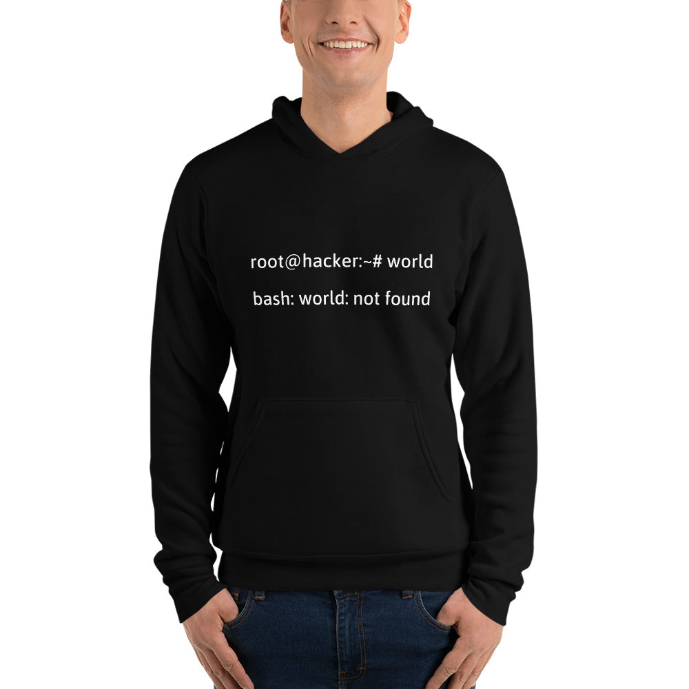 Linux Tweaks - world not found - Unisex hoodie (white text)