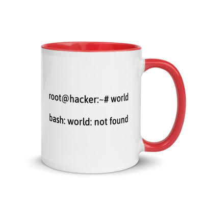 Linux Tweaks - world not found - Mug with Color Inside