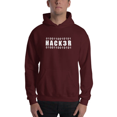 0100110010101  Hack3r - Hooded Sweatshirt (white text)