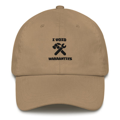 I void warranties - Dad hat (black text)