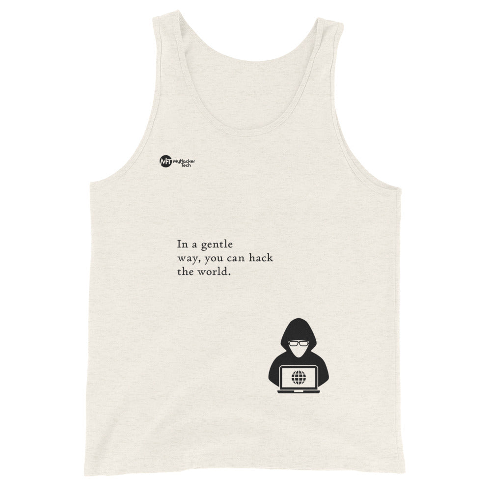 You can hack the world - Unisex  Tank Top (black text)