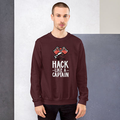 Hack like a captain - Unisex Sweatshirt (white text)