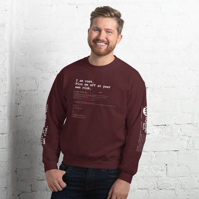 I am root. Piss me off at your own risk - Unisex Sweatshirt
