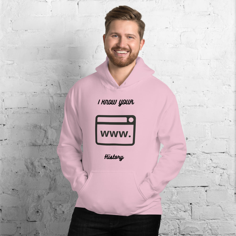 I know your browsing history - Unisex Hoodie (black text)