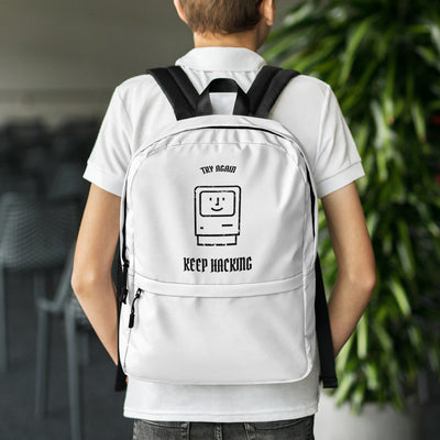 Keep hacking - Backpack (black text)