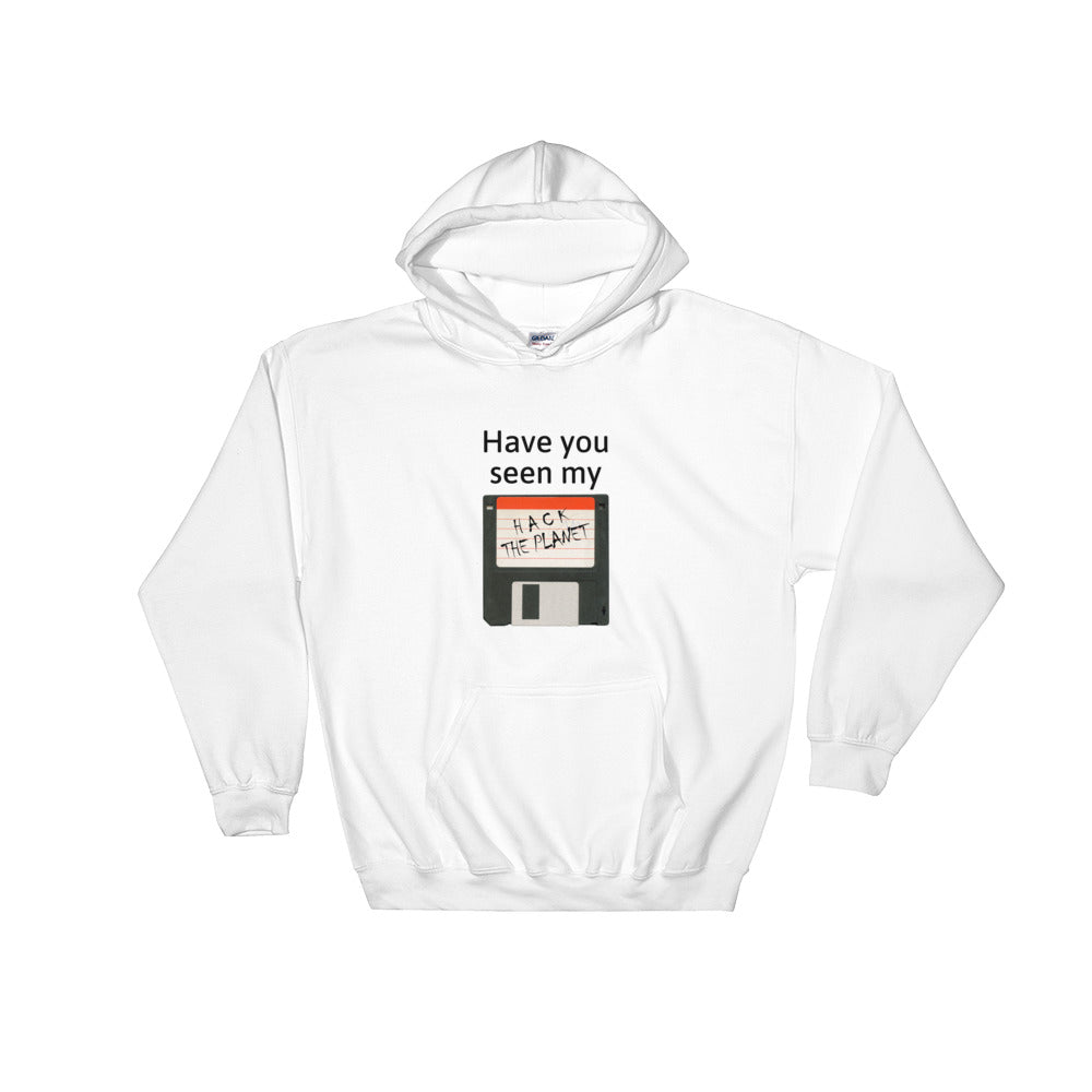 Have you seen my floppy disk - Hooded Sweatshirt (black text)