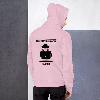 Support your local hacker - Unisex Hoodie (black text)