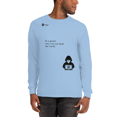 You can hack the world - Long Sleeve T-Shirt (black text)
