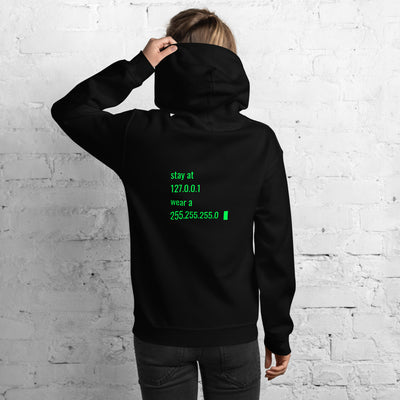 stay at at home, wear a mask v2 - Unisex Hoodie (with back design)