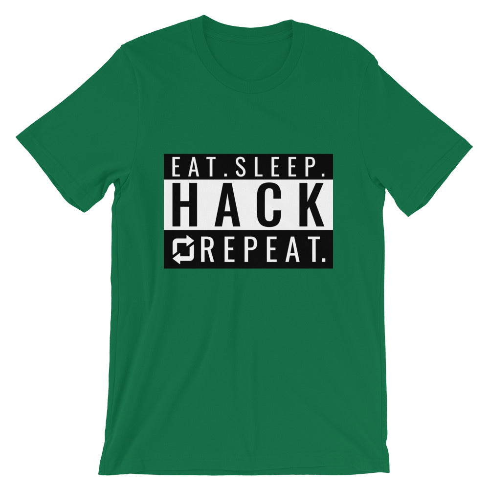 Eat seep hack repeat  - Short-Sleeve Unisex T-Shirt (back)