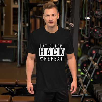 Eat seep hack repeat  - Short-Sleeve Unisex T-Shirt (back)