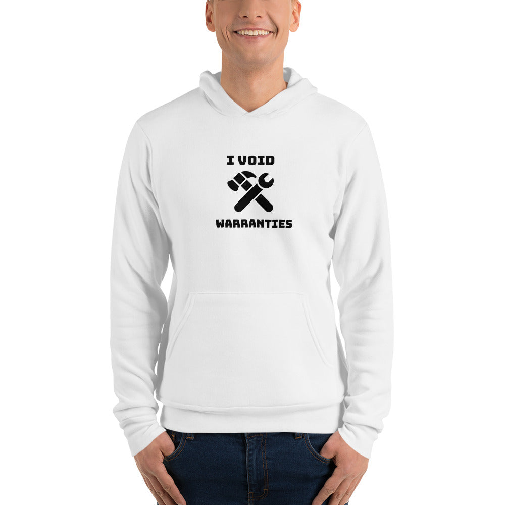 I void warranties - Unisex hoodie (black text)