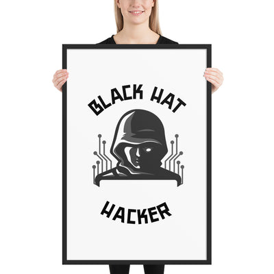 Black Hat Hacker - Framed poster