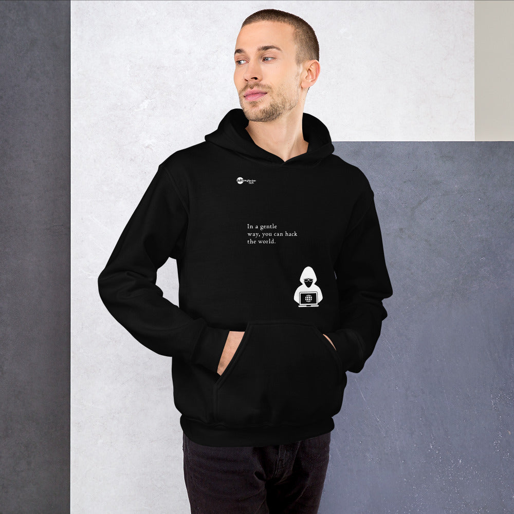 You can hack the world - Hooded Sweatshirt (white text)