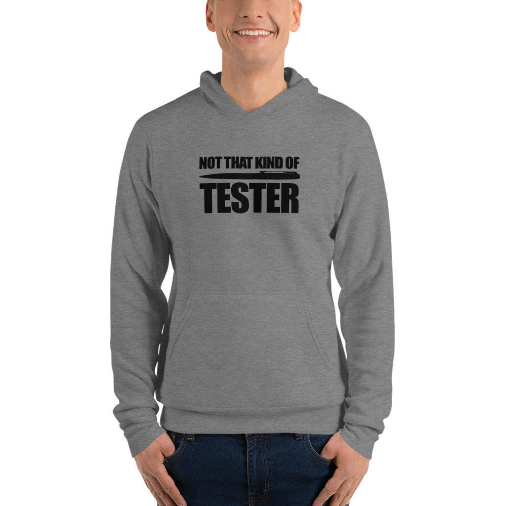 Not that kind of pen tester - Unisex hoodie (black text)