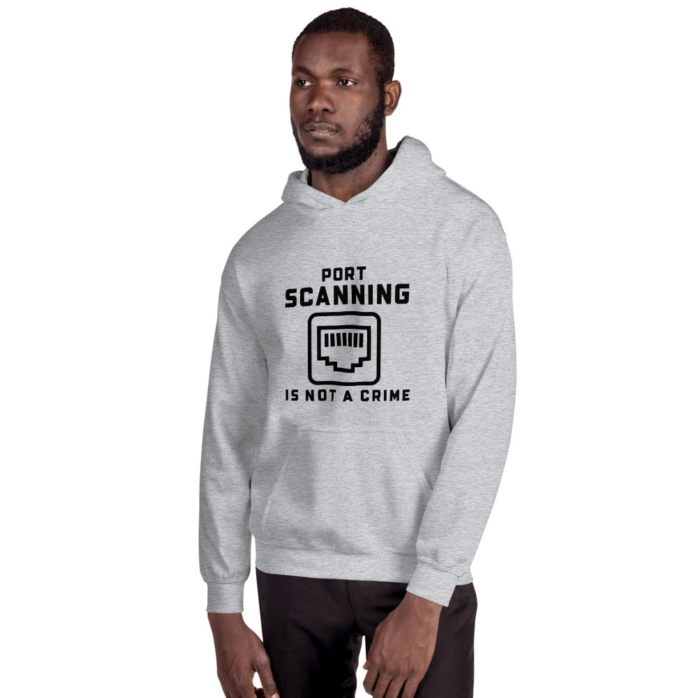 Port Scanning is not a crime - Unisex Hoodie (black text)