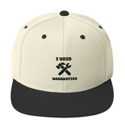 I void warranties - Snapback Hat (black text)