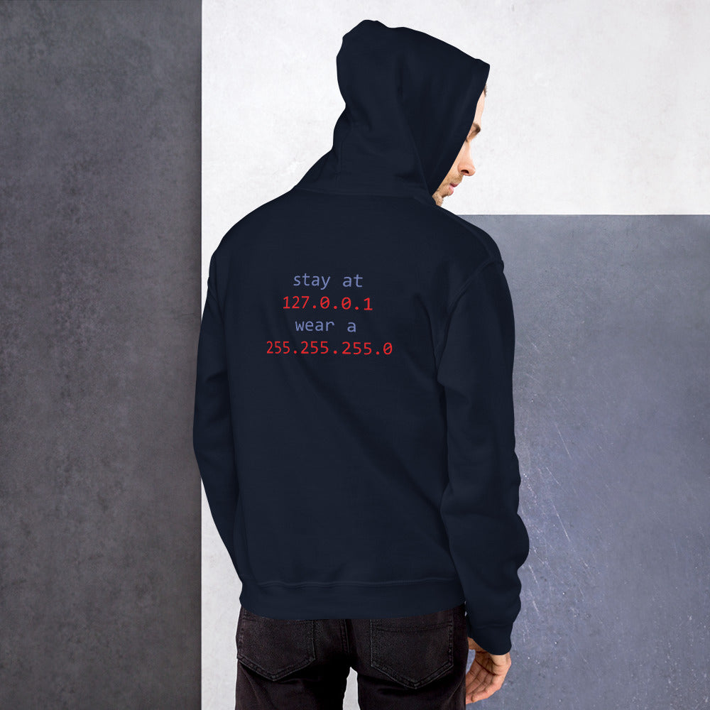 stay at at home, wear a mask v1 - Unisex Hoodie (with back design)