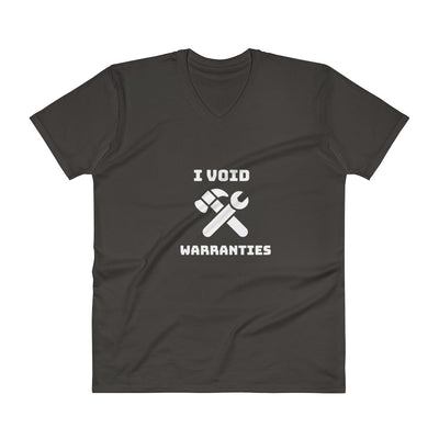 I void warranties - V-Neck T-Shirt (white text)