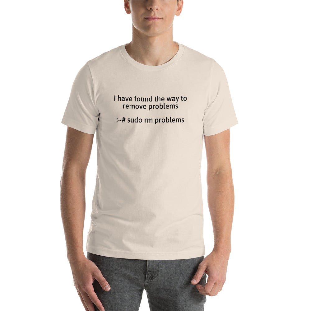 I have found the way to  remove problems - Short-Sleeve Unisex T-Shirt (Black text)