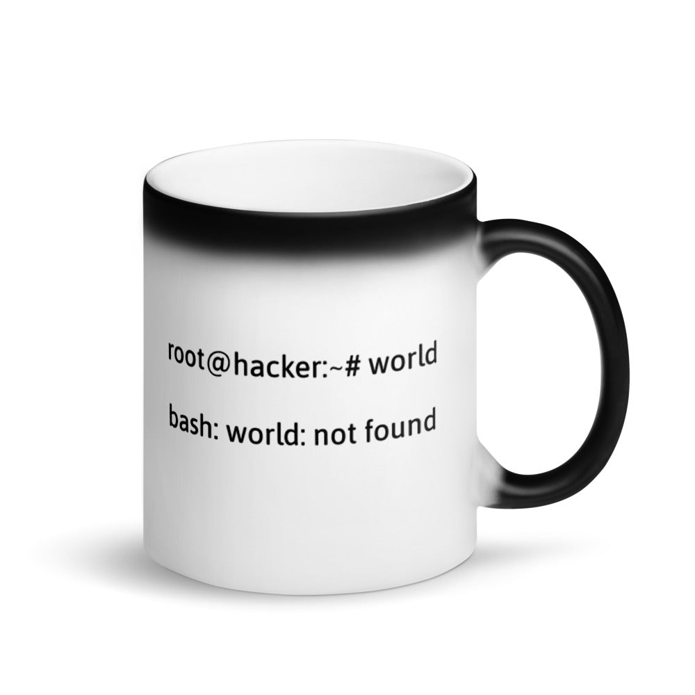 Linux Tweaks - world not found - Matte Black Magic Mug