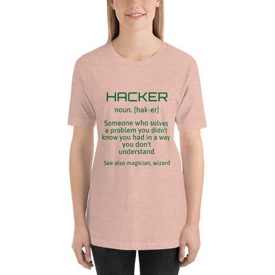 Hacker - Short-Sleeve Unisex T-Shirt (green text)