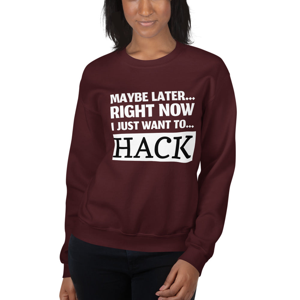 Maybe later... right now I just want to... hack - Unisex Sweatshirt
