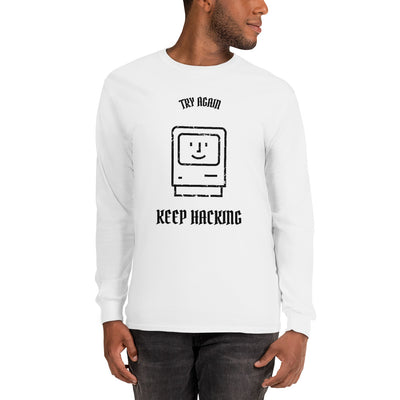 Keep Hacking - Long Sleeve T-Shirt (black text)