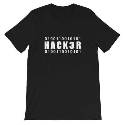 0100110010101 Hack3r  Short-Sleeve Unisex T-Shirt (white text)