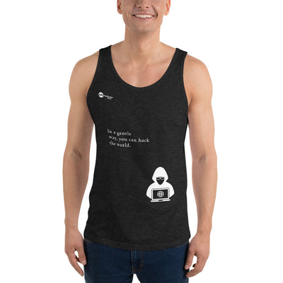 You can hack the world - Unisex  Tank Top (white text)