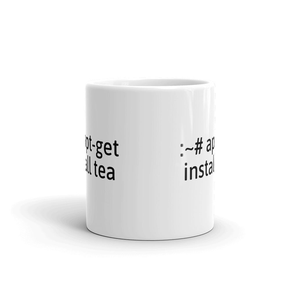 "apt-get install tea" Hacker Mug (White)