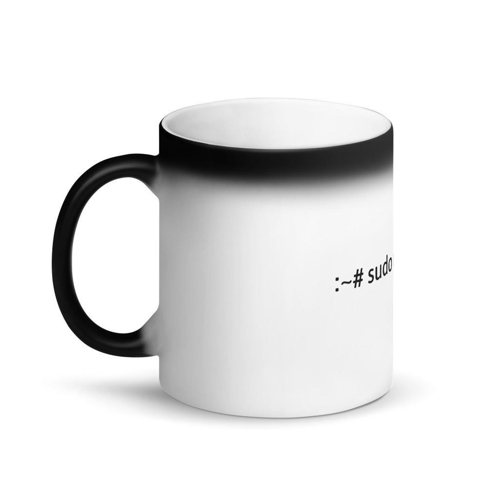 "sudo update tea" Hacker Mug (Matte Black Magic)