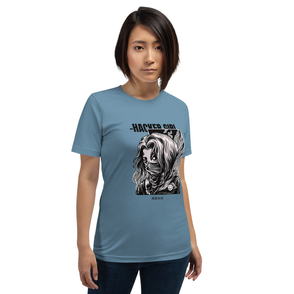 Hacker girl - Short-Sleeve Unisex T-Shirt (black text)