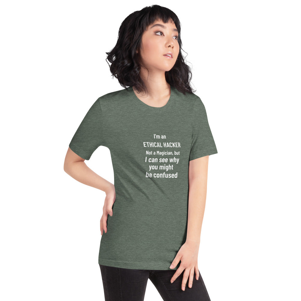 I'm an ethical hacker - Short-Sleeve Unisex T-Shirt (white text)